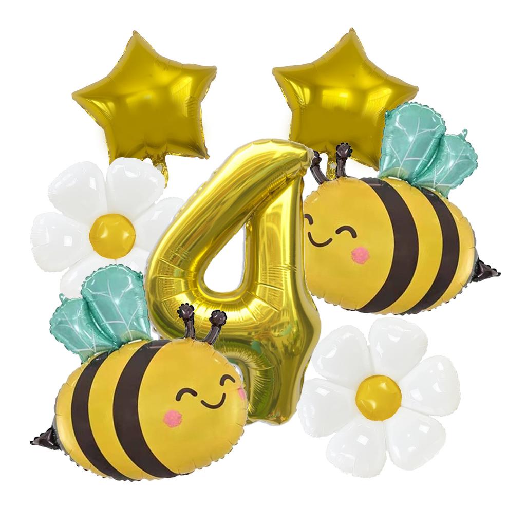 Cute Bee Daisy Aluminum Film Balloon Set Birthday Party Balloon Carnival Scene Arrangement Balloon