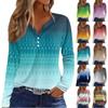 Women's T Shirt Tee Button Long Sleeve Daily Weekend Fashion Basic V- Neck Regular Top