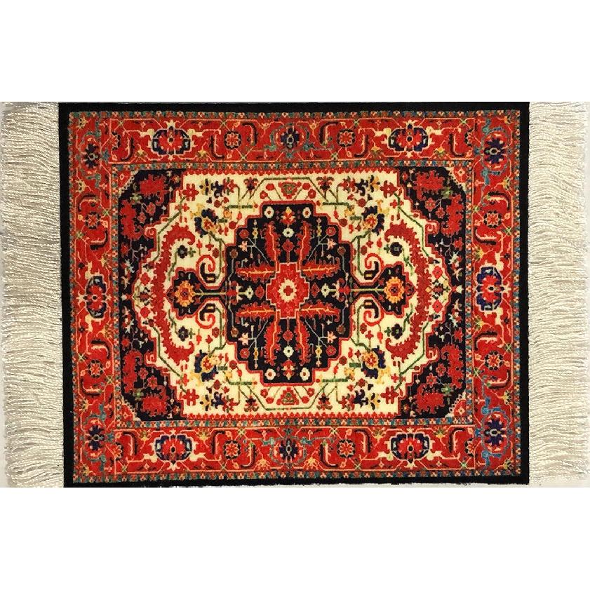 Set of 4 Rug Table Coasters ... Persian Design Fabric Carpet Drink Mats (Mix-4-5-7-8)