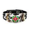 Factory National Country Flag Design Bracelet Crystal Bead Snap Button Sports National Team Jewelry Gift Leather Wrap Bracelet