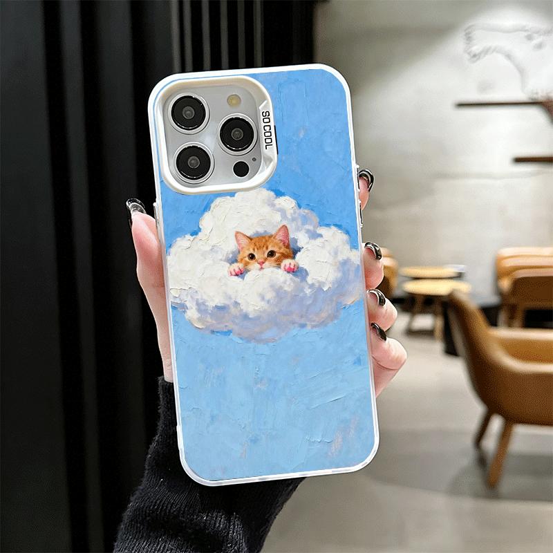 Cat Cute Kitten Cartoon Shockproof Phone Case for iPhone 17 Air 16 16E 15 Pro Max 14 Plus 13 Mini 12 Back Cover Anti Fall Fundas