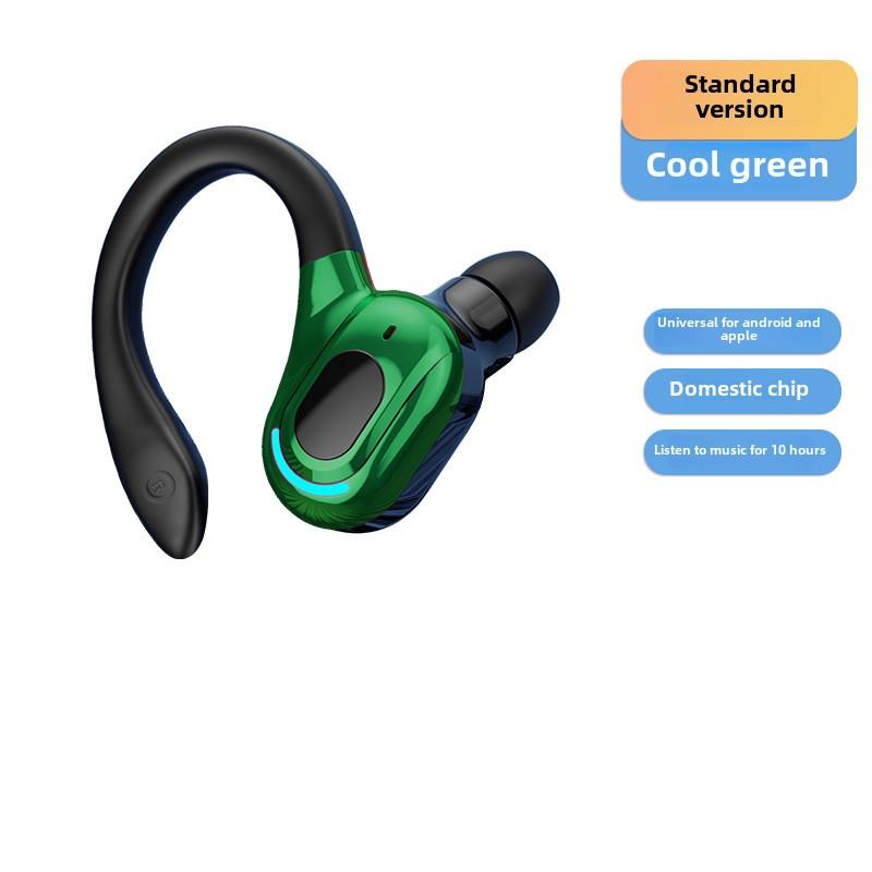 

Наушники Bluetooth с подвесным ушным вкладышем, мощные беспроводные наушники с ультрадолгим сроком службы, спортивные наушники с шумоподавлением Single earphone зелёный