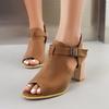 Women's High-heeled Sandals Spring and Summer New Thick Heel Large Size Casual Fish Mouth Roman Sandals