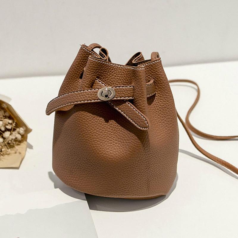New Simple Bucket Bags for Women Handbags Women PU Small Shoulder Crossboby Bag