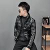 Men's Winter Shiny Slim-Fit Korean Style Stand Collar Jacket