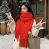 New Korean version imitation cashmere scarf women's four-season versatile warm sunshade warp knitted brown/burgundy/black/camel