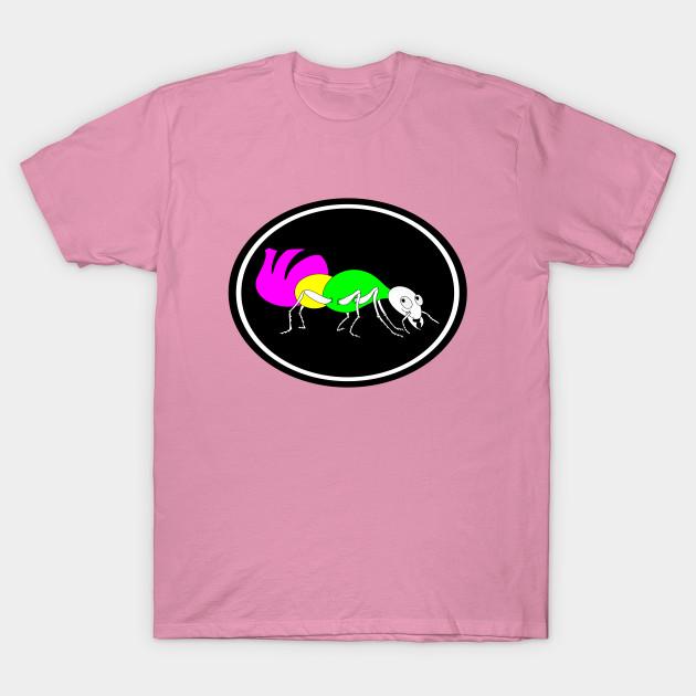 T-Shirt Damen Ameise Mit Einem Bunten Körper Harajuku Print Kawaii T-Shirt Sommer Kurzarm Damen T-Shirt Top Tee