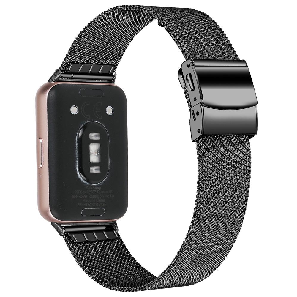 

For Samsung Galaxy Fit3 SM-R390 Replacement Milanese Band Stainless Steel Watch Strap Black