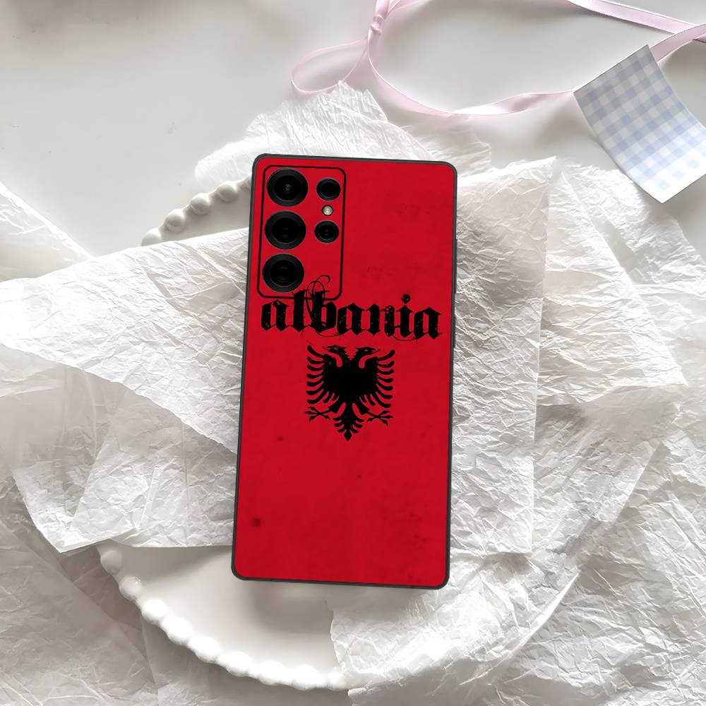 Albanien Flagge Adler Logo Handyhülle Für Samsung S 24 Fe 25 Ultra Plus 20 Lite 21 30 22 23 24 22 Ultra 5G Fundas