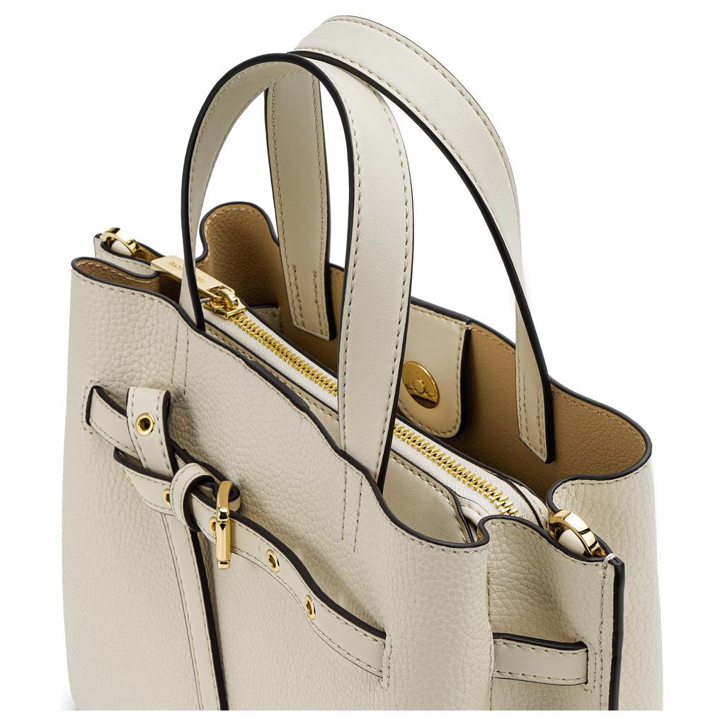 New MICHAEL KORS Emilia Cow Leather Tote Bag, Shopping Bag, Commuter Bag, Crossbody Handbag Trumpets Women's Milk White 35F0GU5S5T-289