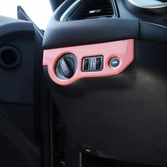 Pink Headlight Switch Panel Decor Cover Trim for Dodge Charger 10+ Challenger15+