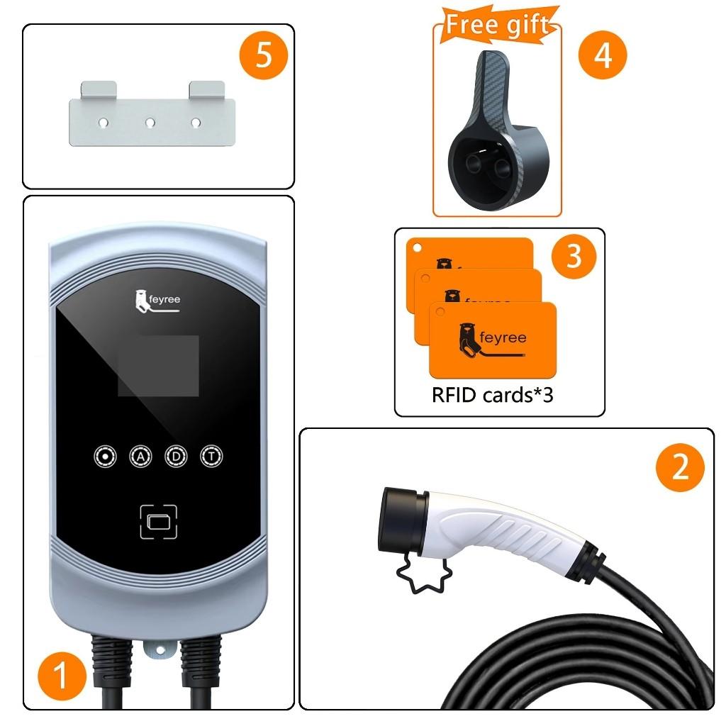 Afișaj de Luminozitate Ridicată Încărcător Vehicul Electric EVSE Wallbox 3 Faze Tip 2 Cablu Priză IEC62196-2 Control APP Încărcător EV