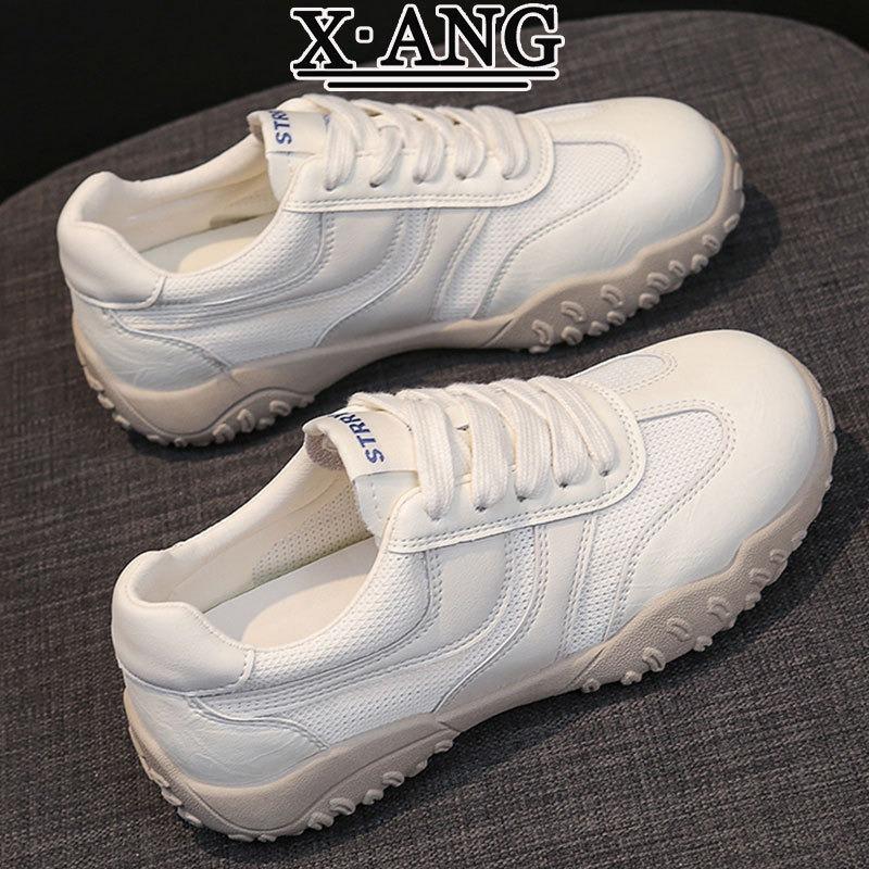 Leather mesh breathable women's summer new soft-soled lightweight casual sports shoes