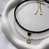 Vintage Sexy Zircon Heart Pendant Necklace For Women Female Boho Geometric Baroque Transparent Crystal Chain Jewelry