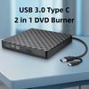 Portable DVD Burner Drive USB3.0 External DVD Drive 2 In 1 External DVD Writer  Laptop