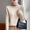 Women's Stylish Color Block Turtleneck Sweater, Fake Two-Piece Long Sleeve Knit Warm Base Layer Top