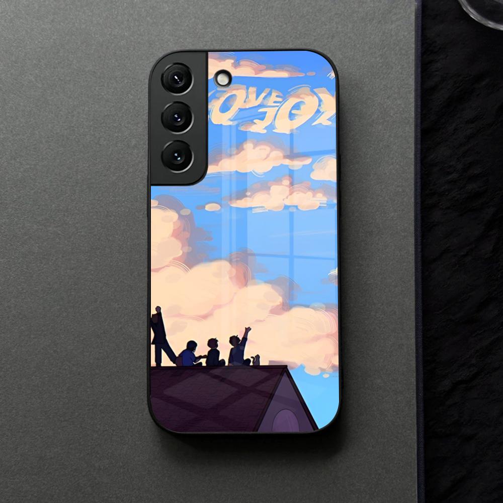 Cartoon Lovejoy Band Phone Case Glass For Samsung Galaxy S21 S26 S25 S22 S20 S24 S23 Ultra Fe Plus A16 A34 A54 A24 Coque
