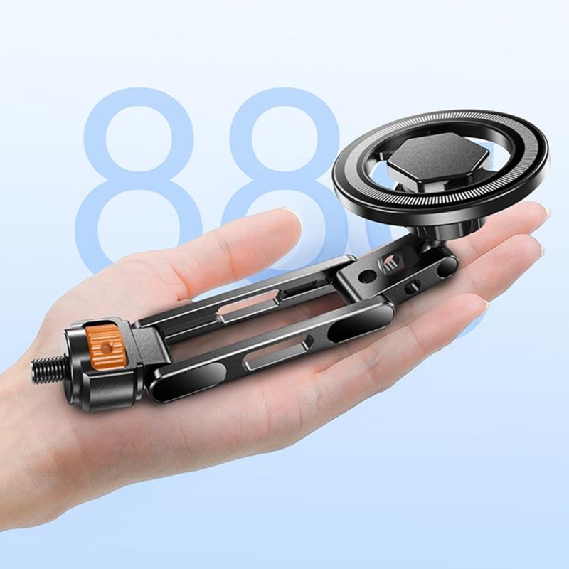 Aluminum Magnetic Phone Holder Anti Shake 360 Degree Rotating 1/4inch Screw Mount for Secure Phone Attachment Portable
