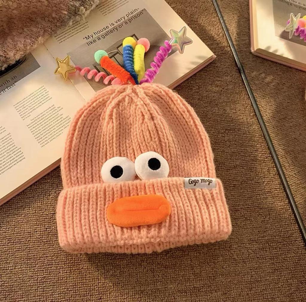 Style Versatile Hat Cute And Funny Big Mouth Womens Warm Hatscaps Knitted