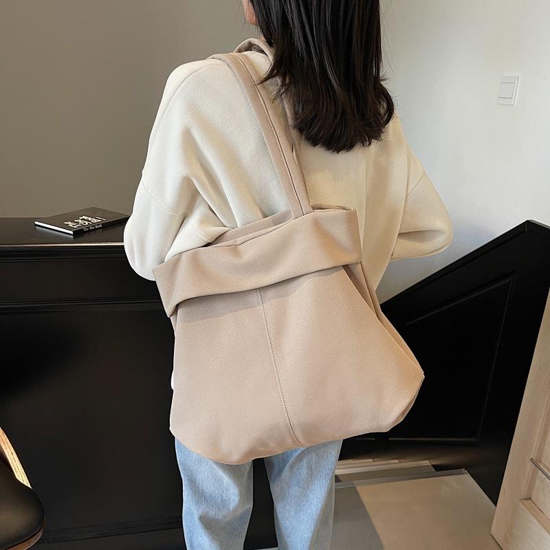 2025 Summer New Large-capacity Shoulder Bag Fashionable and Simple Solid Color Tote Bag Personalized Women's Bag Portable Underarm Bag