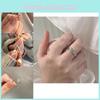 Elegant Open Adjustable Copper Ring For Women With Zirconia Stone In Chic Geometric Style