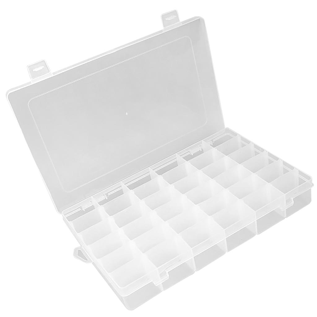 Transparente Schmuckbox 36 Fächer Herausnehmbare Trennwände Tragbarer Kunststoff Transparenter Organizer-Koffer für