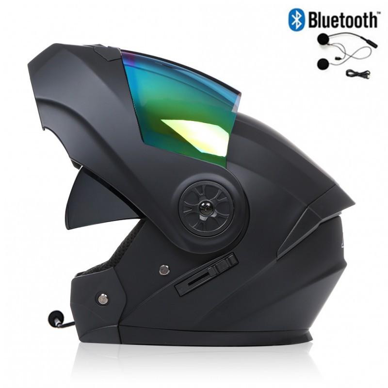 BLD Electric Bicycle Helmet Motorcycle Full Double Lens Exposed Universal Riding All Seasons