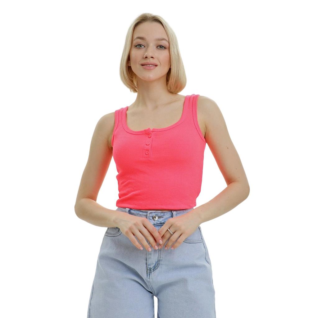 Top crop cu nasturi Lookus pentru femei/doamne Mercan