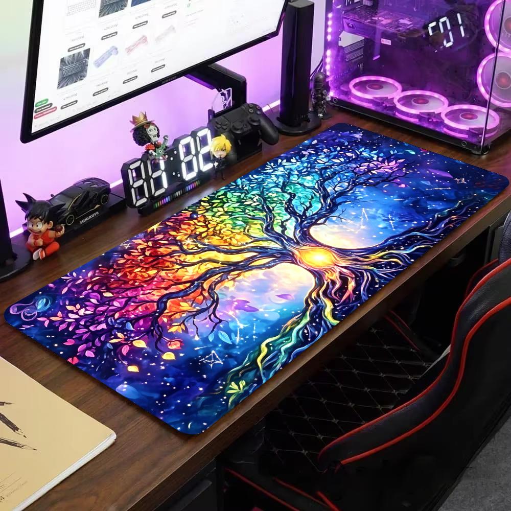 Tree Of Life Mouse Pad Xxl Large Desk Accessories Desk Pad Rubber Base With Stitched Edge Mousepad NonSlip Mousepad For Office