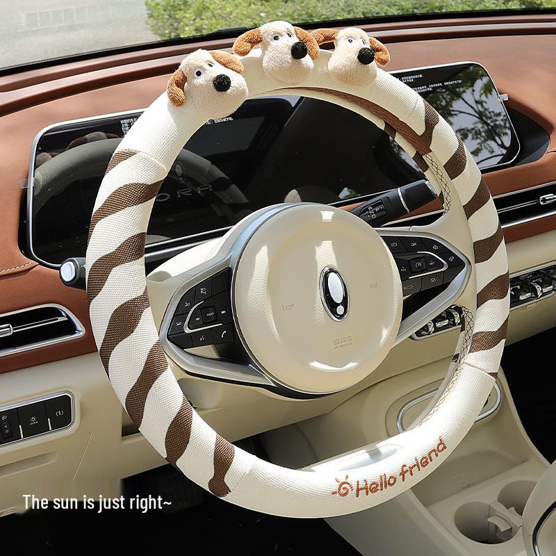 2024 Cartoon Dog Steering Wheel Cover