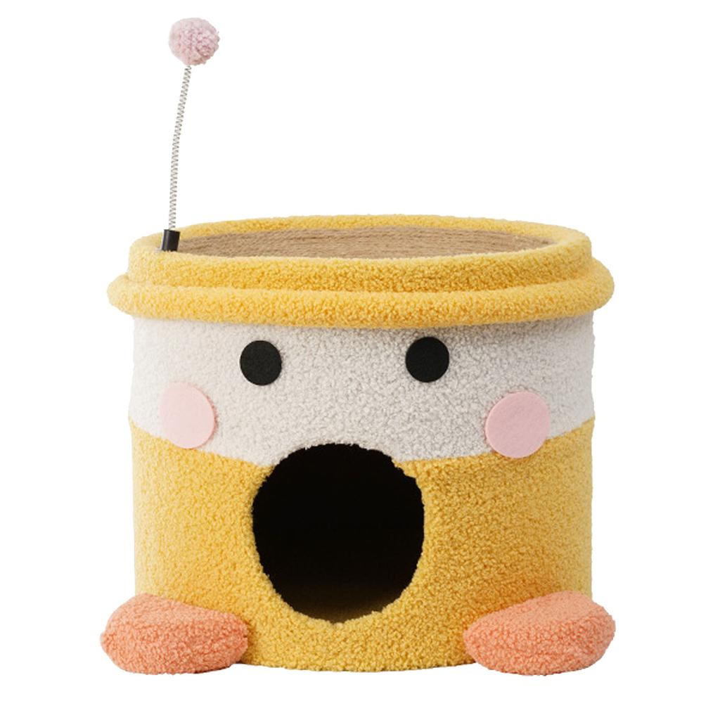 Cat Scratcher House Cartoon Barrel Style Durable Antiwear Stable Cat Scratching Box for Home Indoor