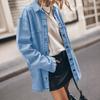 Kadın Kot Gömlekler Oversize Uzun Kollu Düğmeli Ceket Günlük Kot Gömlekler İlkbahar Sonbahar Kıyafetleri