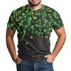 St. Patrick's Adult  Green Crew-neck Short-sleeved Printed Green Three-leaf T-shirt