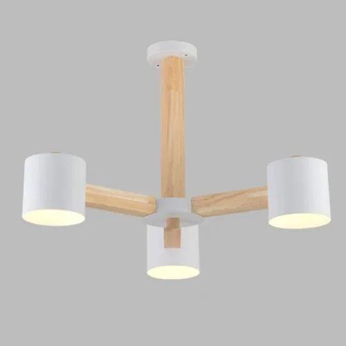 Nordic Modern Wrought Iron Solid Wood E27 Chandelier Bedroom Kitchen Living Room Restaurant Personality Lighting Fixture Home De