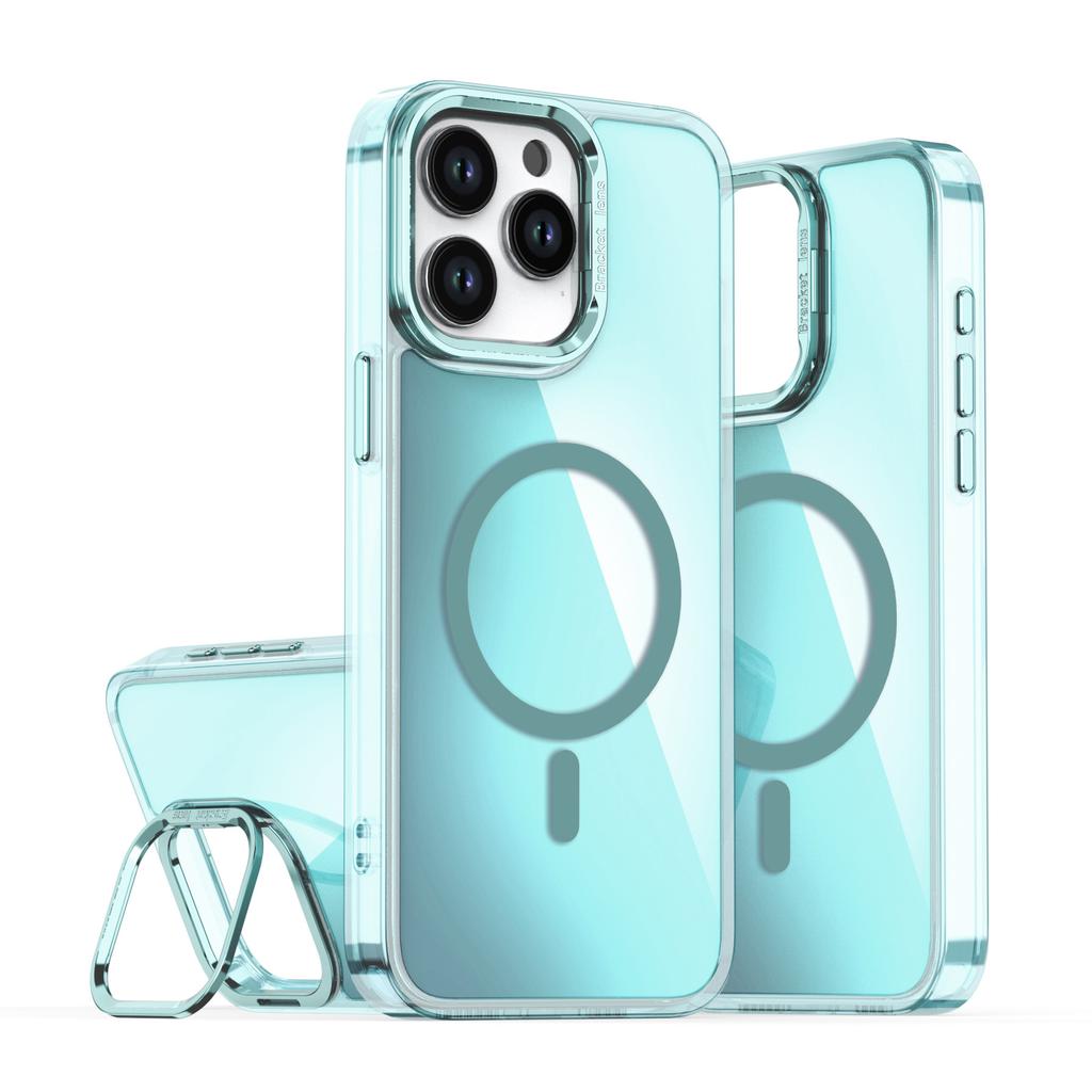 Camera Stand Solid Color for MagSafe Case For iPhone 16 Pro Max 15 14 Pro 13 12 Lens Bracket Protection Shockproof Magnetic Slim Hard PC Phone Cover