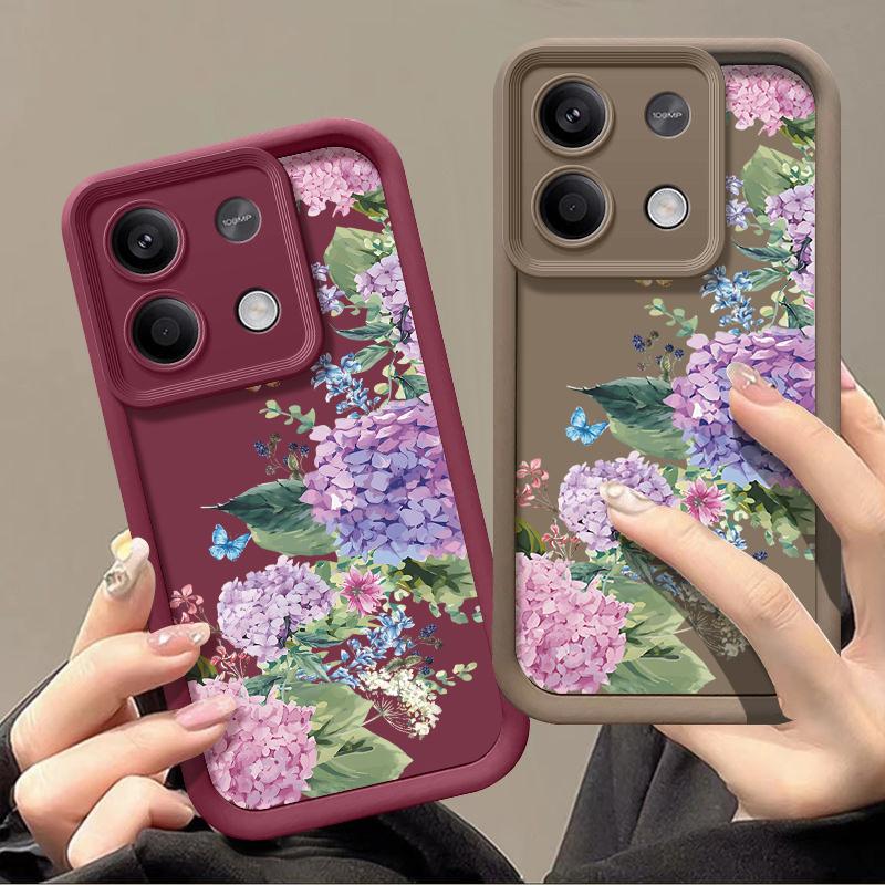 Fashion Flower Pattern Phone Cover For Xiaomi Redmi Note 13 12 4G 11 10 Pro Max 13T 11T Poco F6 X6 X5 Pro Floral Matte Shockproof Soft Silicone Cover