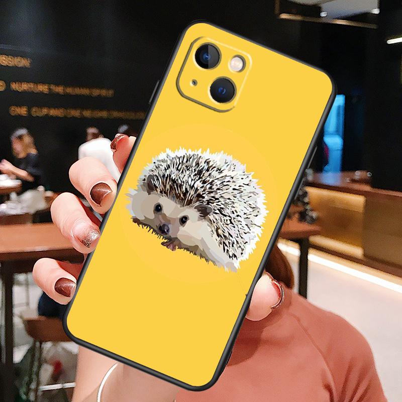 Animal Hedgehog Phone Case For iPhone 16 Pro Max 15 14 13 11 12 Pro Max Plus 12 13 Mini XR 16e Funda Cover
