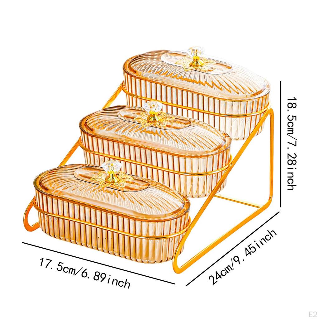 Dried Box Ornament 3 Tier Gifts Storage Versatile Vegetables Breakfast Tray Snack Holder for Holiday