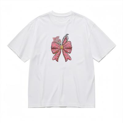 Women's Trend Cute Breathable Classic T-Shirt Bow Birthday Graphic Tee
