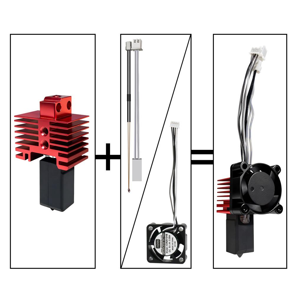 Für Bambu Lab P1S Hotend Komplette Baugruppe Upgrade Gehärteter Stahl Extruder-Kit Für X1 X1C P1P P1S Lüfterdüse X1 Carbon Hot End