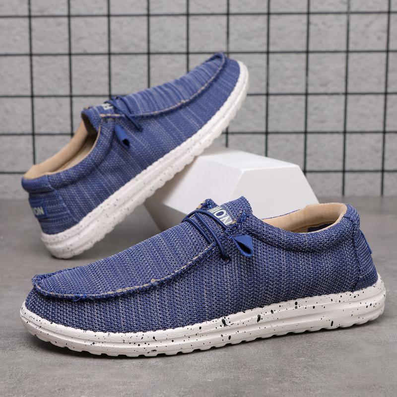 Luxury Men Sneakers Outdoor Walking Platform Sports Cover Wearing Loafers Lightweight Canvas Breathable Casual Luxury Flat Shoes