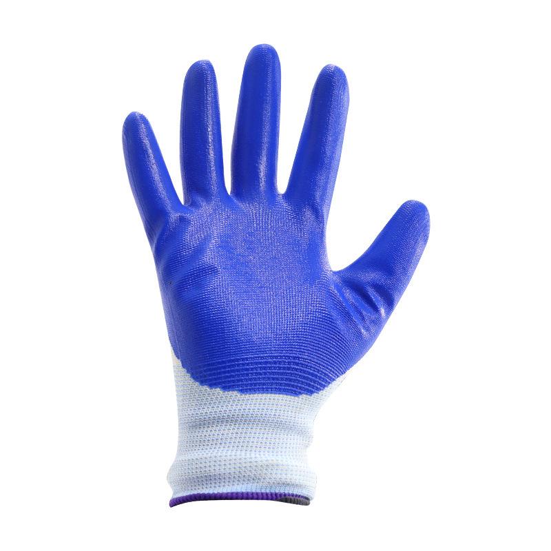 Breathable White Nitrile Cotton Work Gloves - Wear-Resistant, Thick, for Men & Women, Ideal for Auto Repair, Spring/Summer Use