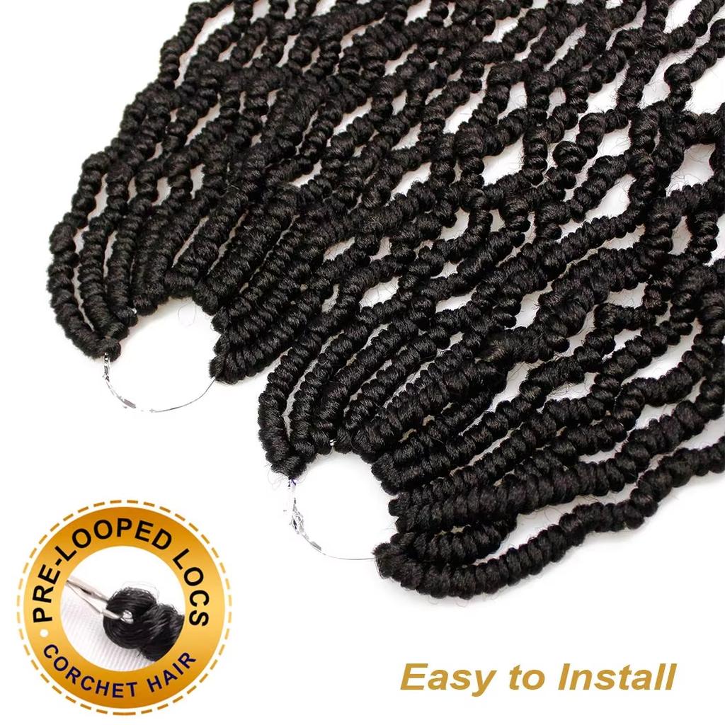 14-Inch Bomb-Twist Curly Synthetic Hair Wig High Quality Passion Twist Pre-Looped BT Crochet Extensions 70g Weight
