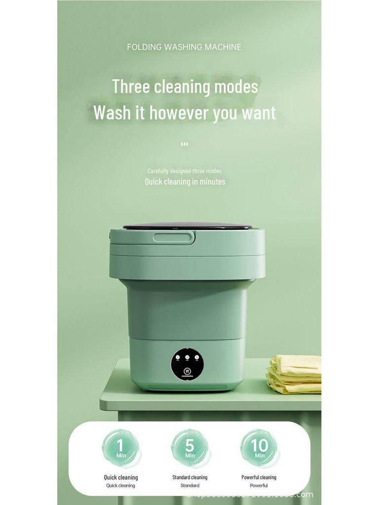 Kompakta saliekamā veļas mazgājamā mašīna — ideāli piemērota mājas, kopmītņu vai bērnu veļas mazgāšanai