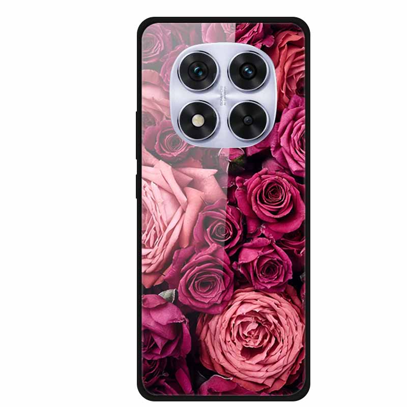 Tempered Glass Case For Redmi Note 14 Pro Coque 14Pro Flowers Phone Cases For Xiaomi Redmi Note14 Pro Hard Back Cover Case Funda