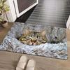 A Litter of Kitten Printed Door Mats Vintage Ethnic Style Cute Hole 2D Printed Carpet Living Room Bedroom Foyer Floor Mat