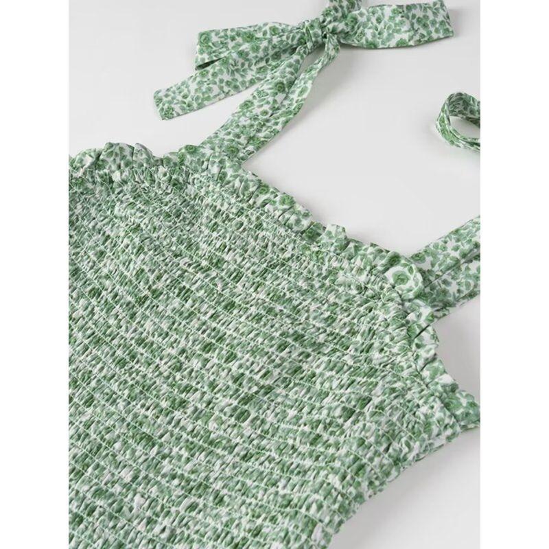 Kaslead New Arrival Women's Clothing Fashion Style Fashion Casual Minimalist Laminated Floral Short Dress