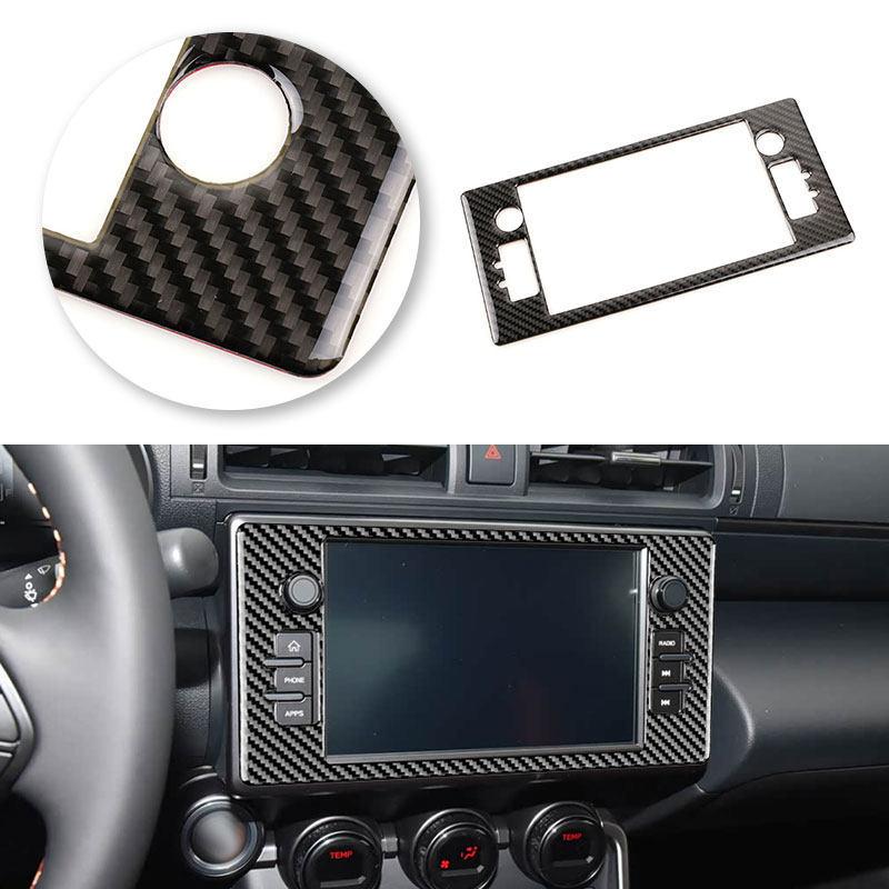Car Styling Interior Central Navigation Panel Frame Trim Soft Carbon Fiber For Toyota GR86 Subaru BRZ 2024 2025