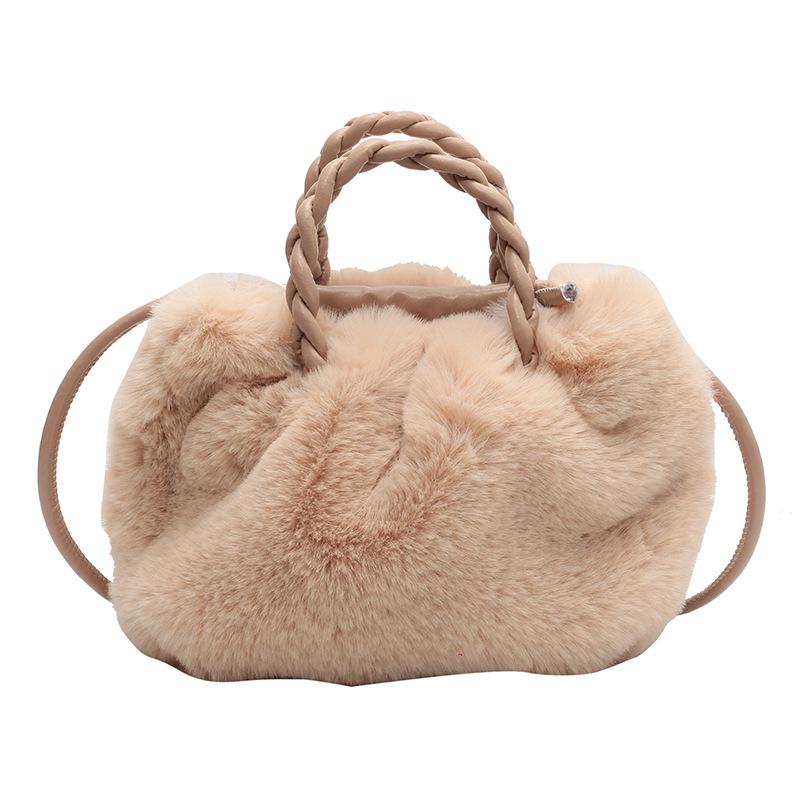 

Плюшевая сумка-сумка женская модная осенне-зимняя сумка-тыква высокого класса одно плечевая сумка-мессенджер сумка Cloud Bag Tide 25*16*16 хаки