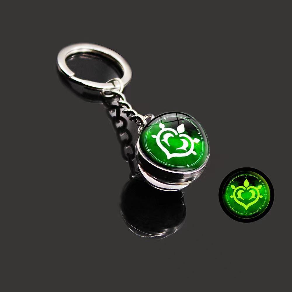 Luminous Scorpio Virgo Crystal Keychain: Double-Sided Glass Pendant Metal Keyring
